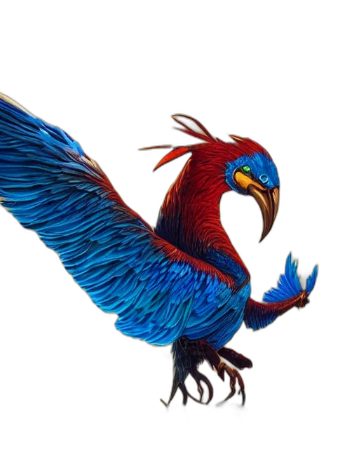 animal, dragon, staff, concept art, photorealistic, 3d render, fantasy art, man transparent PNG cut-out