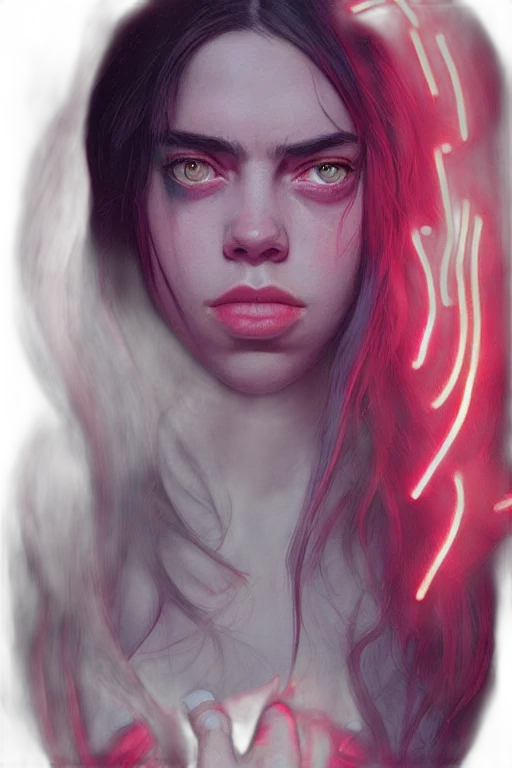 face, creature, mask, fantasy art, cyberpunk, concept art, photorealistic, neon lights transparent PNG cut-out