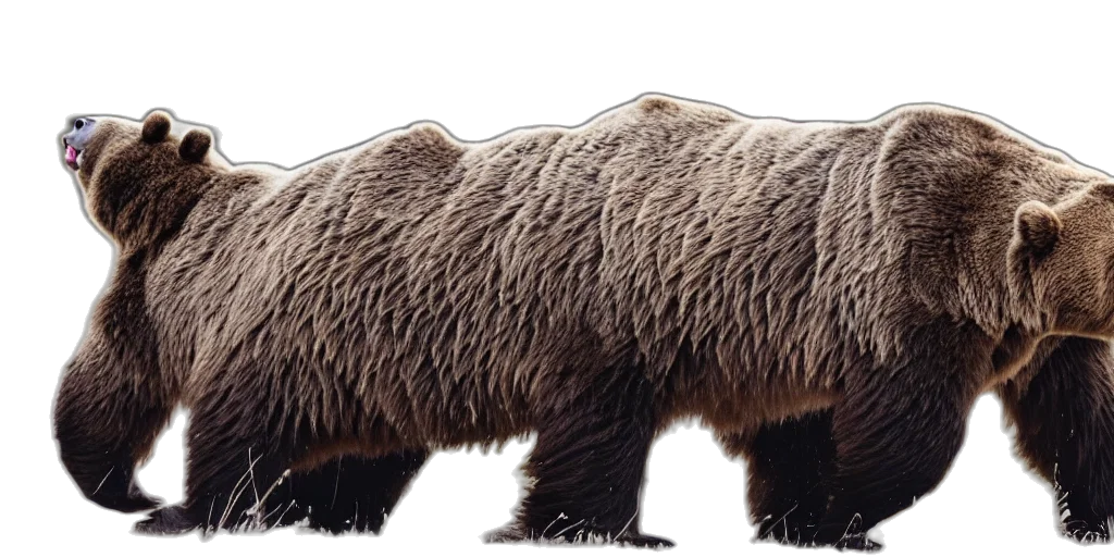 animal, creature, concept art, photorealistic, 3d render, brown, bear, tzar transparent PNG cut-out