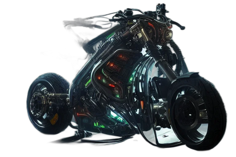 robot, weapon, car, dragon, cyberpunk, concept art, 3d render, photorealistic transparent PNG cut-out