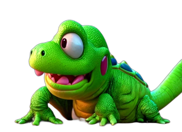animal, dragon, creature, staff, 3d render, photorealistic, concept art, cartoon transparent PNG cut-out