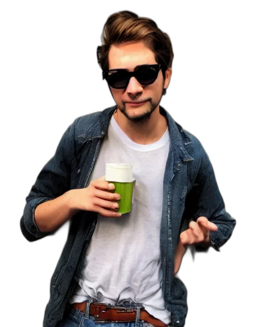 jacket, face, hair, staff transparent PNG cut-out