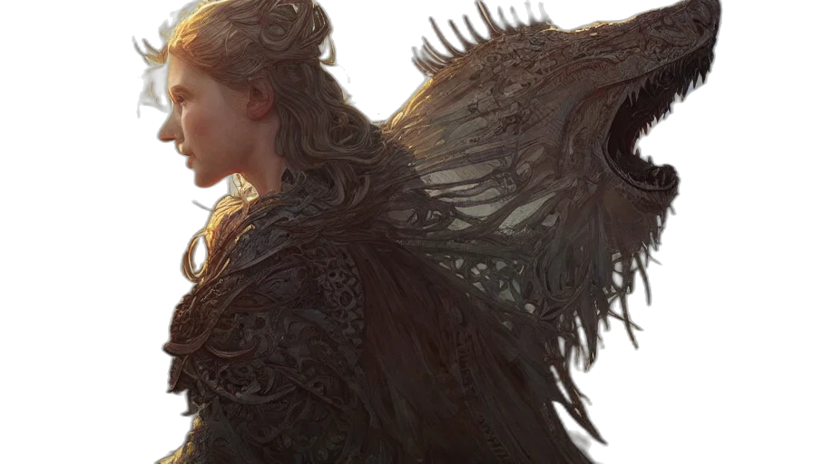 dragon, creature, face, dress transparent PNG cut-out