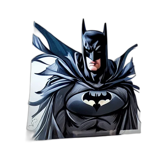 comic book art, concept art, photorealistic, cartoon, gigantic, portrait, futuristic, batman transparent PNG cut-out