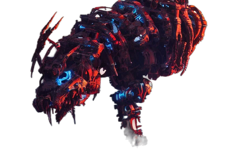 creature, dragon, animal, weapon, concept art, 3d render, pixel art, fantasy art transparent PNG cut-out