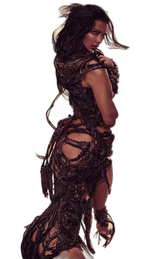 dress, hair, mask, creature transparent PNG cut-out