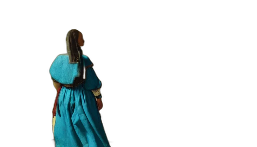 dress, sword, hair, staff transparent PNG cut-out