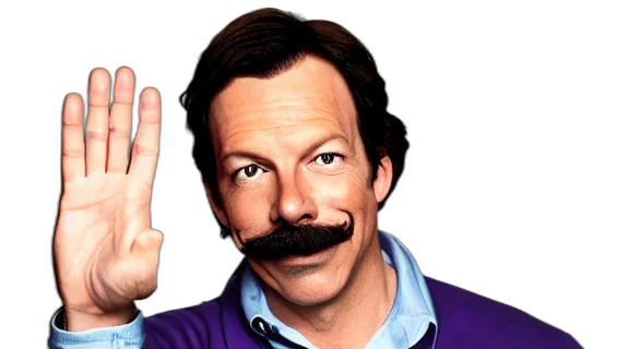 face, staff, ted, lasso, waving, goodbye transparent PNG cut-out