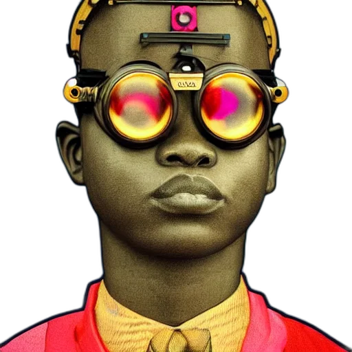 robot, face, crown, comic book art, concept art, cartoon, cyberpunk, colourful transparent PNG cut-out