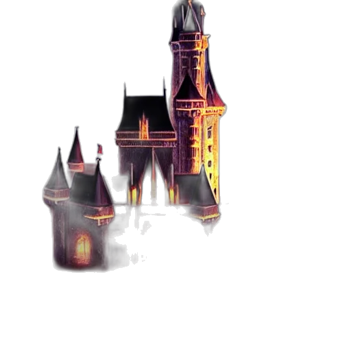 crown, building, concept art, pixel art, 3d render, fantasy art, fog, outer space transparent PNG cut-out