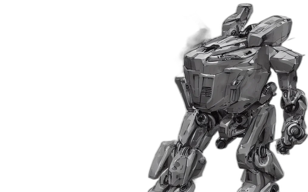 robot, weapon, concept art, 3d render transparent PNG cut-out