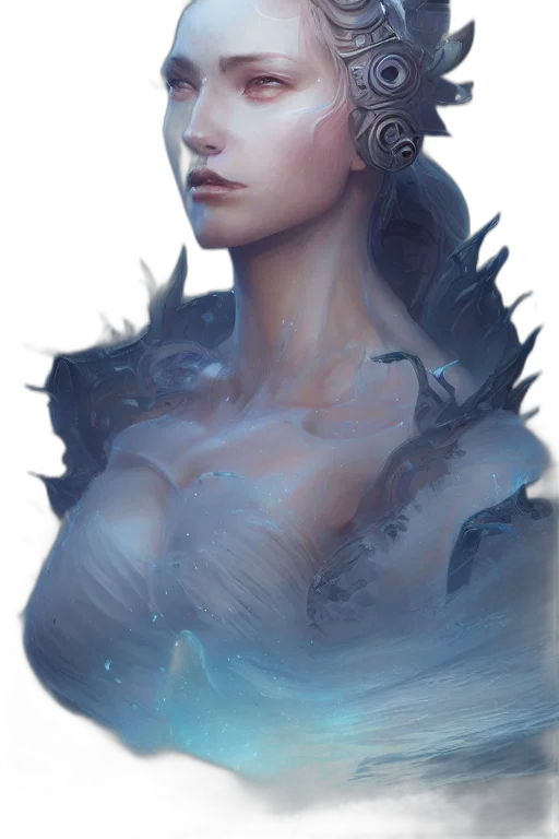 crown, face, dragon, dress, fantasy art, concept art, photorealistic, watercolor transparent PNG cut-out