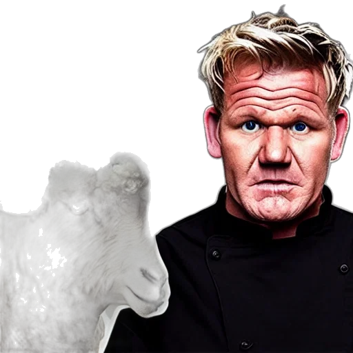 food, animal, photorealistic, portrait, chef, gordon, ramsay, ram transparent PNG cut-out