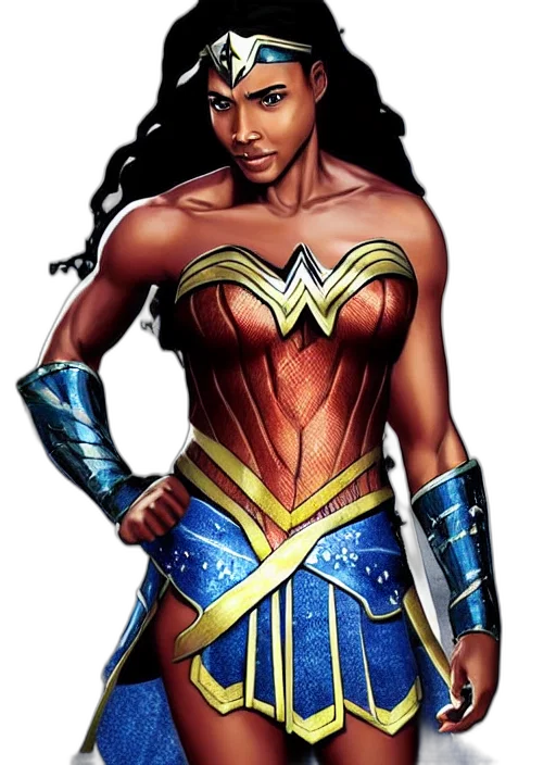 comic book art, concept art, cartoon, fantasy art, beautiful, african, american, wonder transparent PNG cut-out