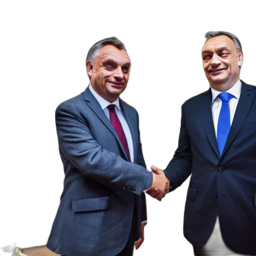 viktor, orban, handshake, andrew transparent PNG cut-out