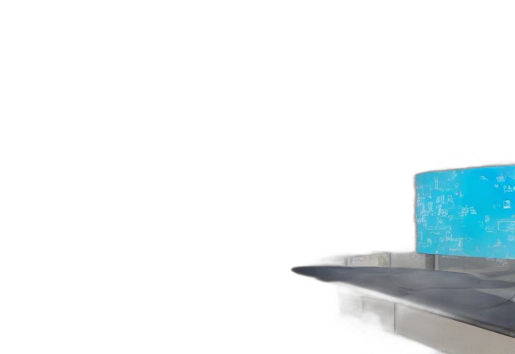 furniture, building, crown, 3d render, concept art, blue, matric, curved transparent PNG cut-out