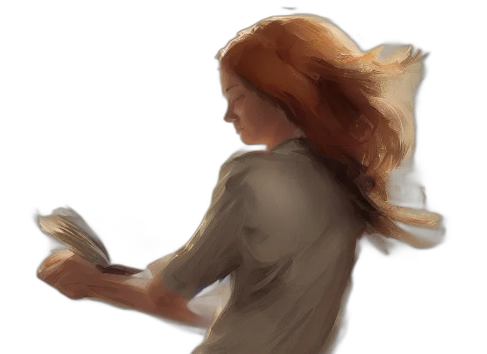 creature, hair, concept art, oil painting transparent PNG cut-out