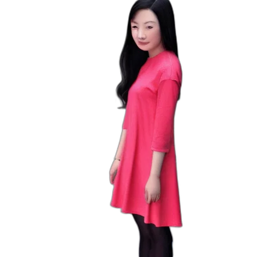 dress, jacket, staff, hair transparent PNG cut-out