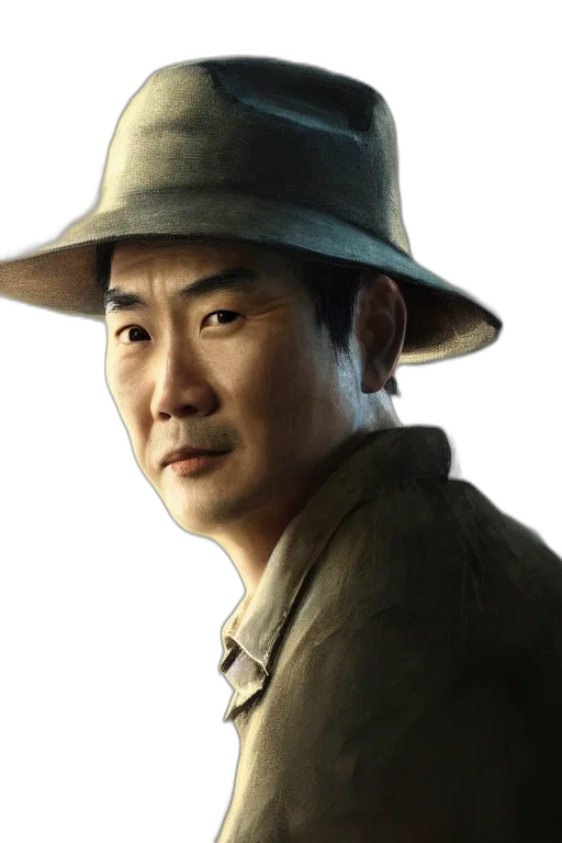 hat, staff, photorealistic, portrait transparent PNG cut-out