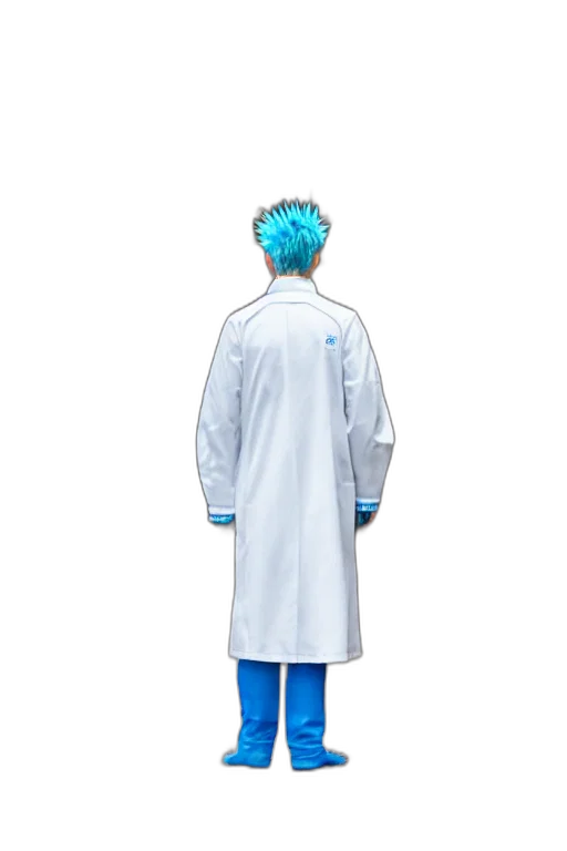 jacket, staff, robot, creature transparent PNG cut-out