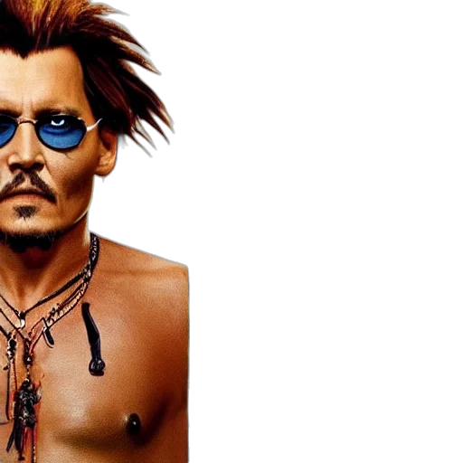 photorealistic, comic book art, concept art, fantasy art, johnny, depp, lion, king transparent PNG cut-out