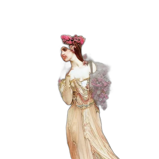 dress, crown, jewelry, staff, 3d render, concept art, fantasy art, photorealistic transparent PNG cut-out