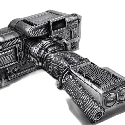 weapon, robot, car, sword, 3d render, concept art, cyberpunk, photorealistic transparent PNG cut-out