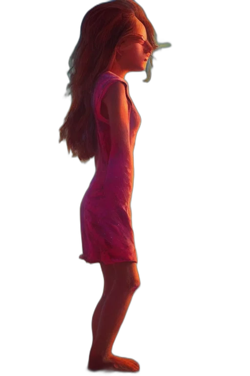 dress, hair, staff, hat, 3d render, photorealistic, concept art, cartoon transparent PNG cut-out