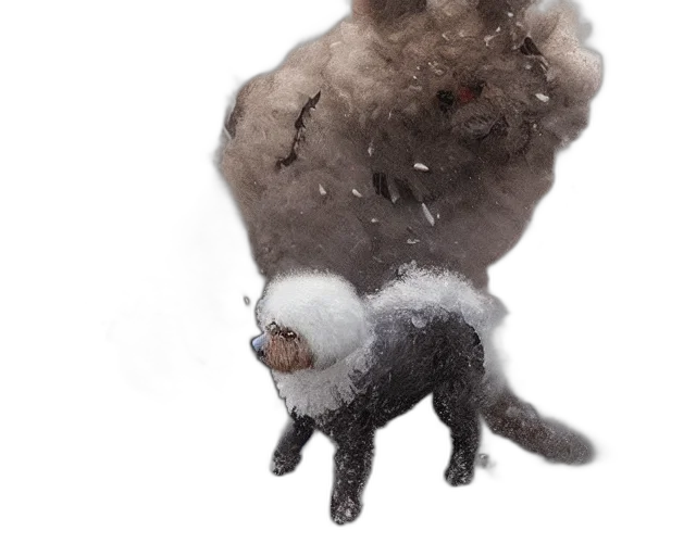 hair, animal, creature, hat, concept art, photorealistic, 3d render, watercolor transparent PNG cut-out