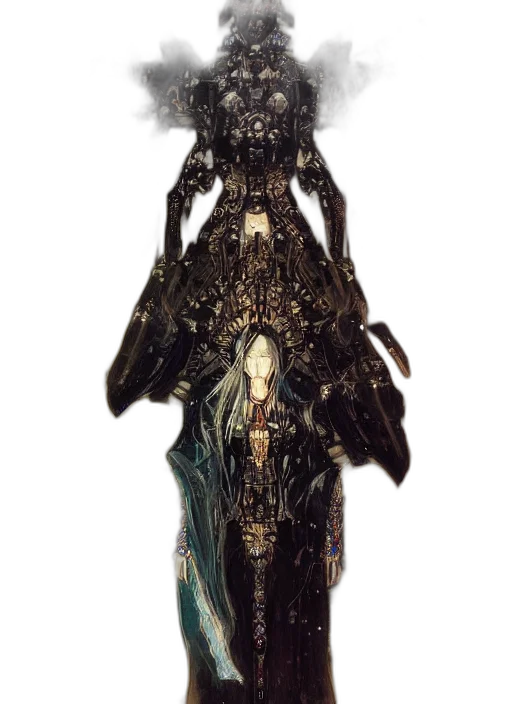 robot, dress, sword, staff transparent PNG cut-out