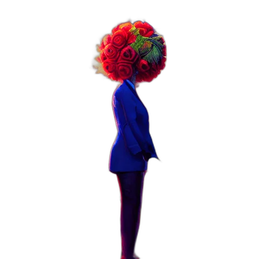 flower, hat, crown, dress, concept art, 3d render, pixel art, cartoon transparent PNG cut-out