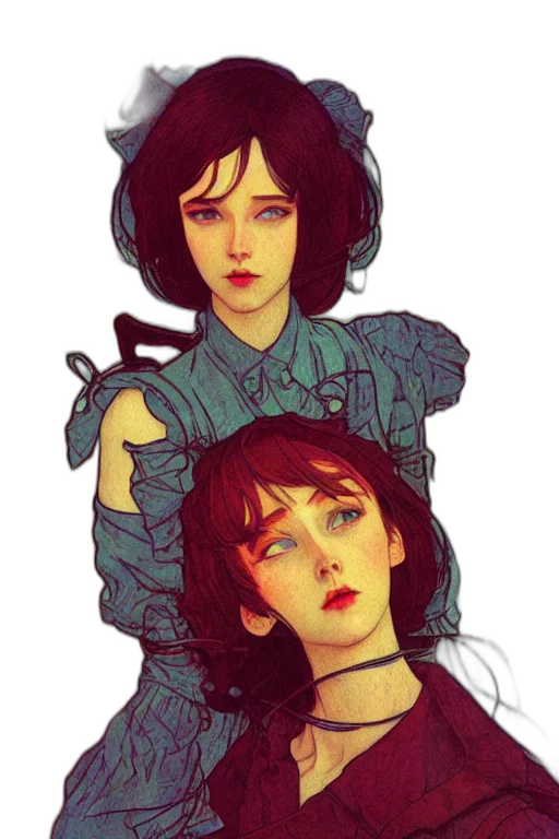 dress, face, concept art, pixel art transparent PNG cut-out