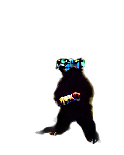 animal, creature, staff, mask, concept art, pixel art, 3d render, vaporwave transparent PNG cut-out