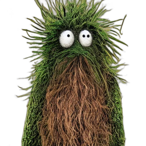 creature, animal, staff, hair, photorealistic, 3d render, concept art, grass transparent PNG cut-out