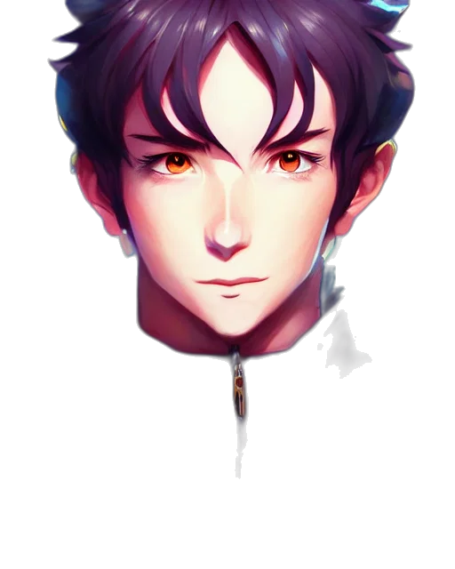 face, crown, mask, staff, anime, fantasy art, watercolor, pixel art transparent PNG cut-out