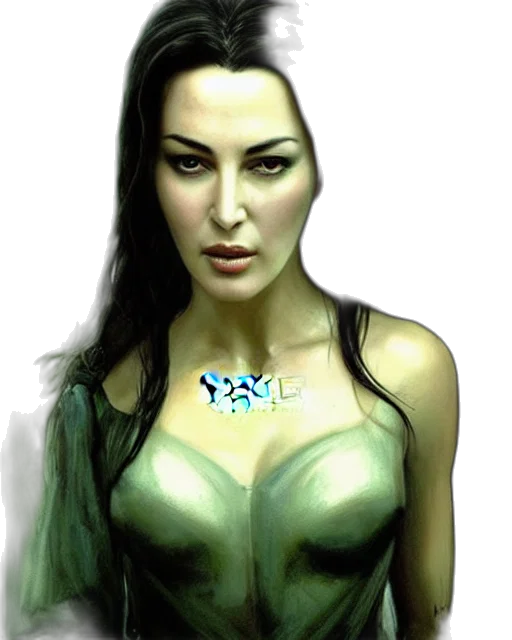 jewelry, face, crown, fantasy art, photorealistic, comic book art, concept art, green transparent PNG cut-out