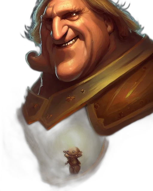 face, staff, concept art, fantasy art, photorealistic, comic book art, golden, cute transparent PNG cut-out