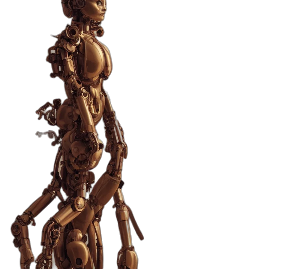 robot, concept art, 3d render, cyberpunk transparent PNG cut-out