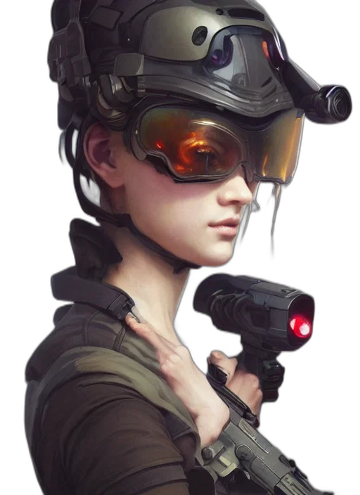 weapon, robot, staff, face transparent PNG cut-out