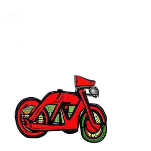 weapon, car, pixel art, concept art, 3d render, cartoon, red, motorcycle transparent PNG cut-out