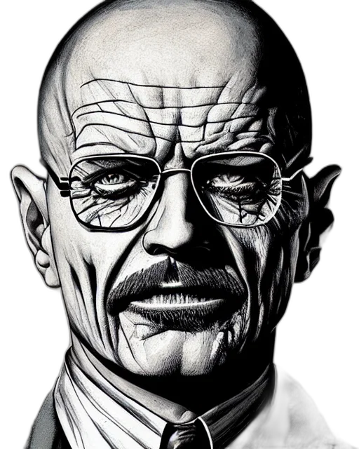 face, mask, comic book art, cartoon, photorealistic, concept art, portrait, walter transparent PNG cut-out
