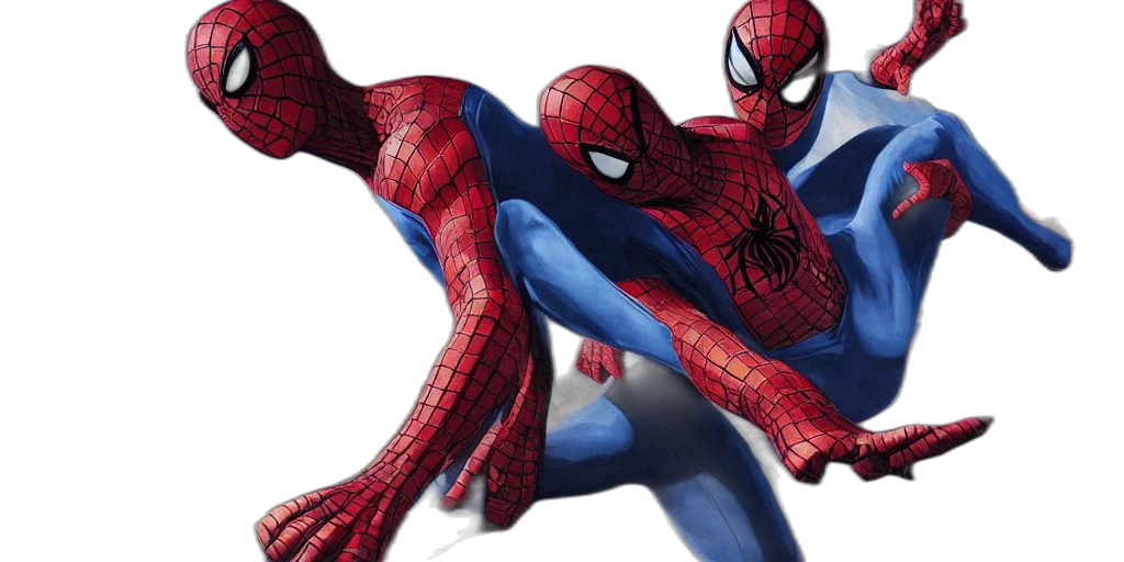 mask, concept art, 3d render, comic book art, photorealistic, homelander, fighting, spiderman transparent PNG cut-out
