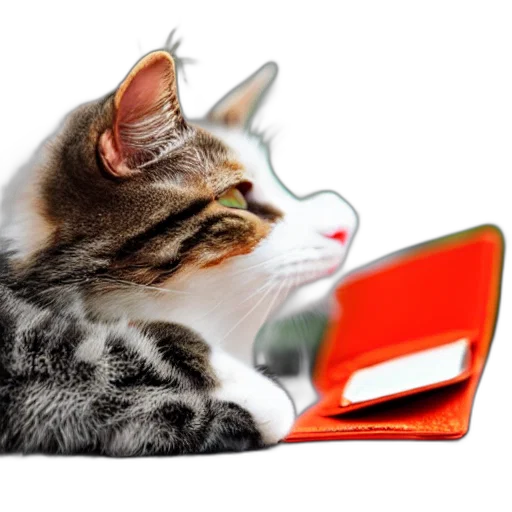 stock, footage, cat, stealing transparent PNG cut-out