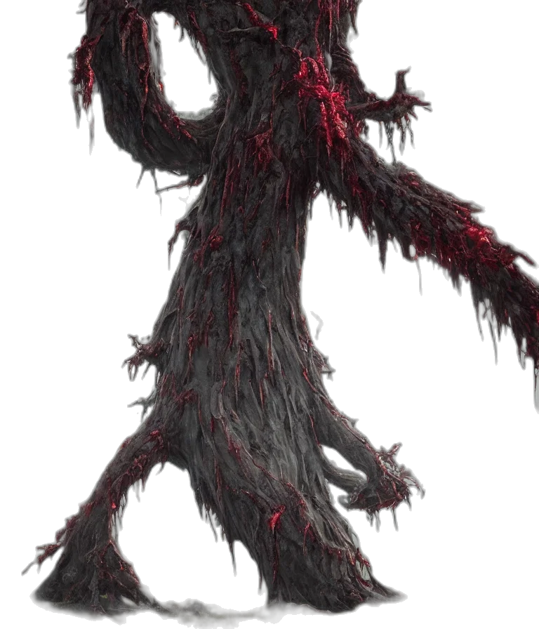 creature, hair, tree, staff transparent PNG cut-out