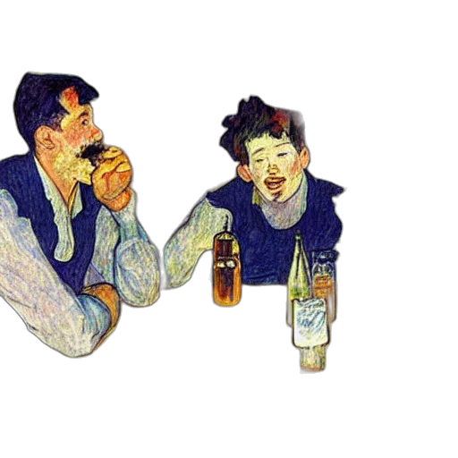 food, pixel art, snow, fire, night, young, guys, wearing transparent PNG cut-out
