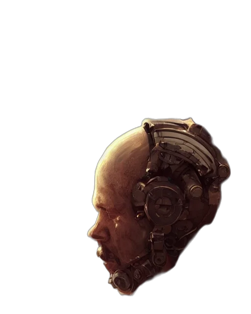 robot, face, mask, crown, cyberpunk, concept art, comic book art, pixel art transparent PNG cut-out