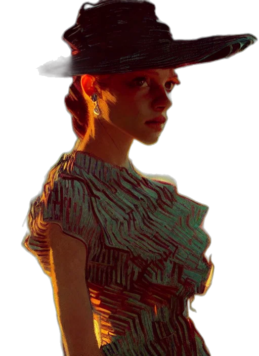 hat, dress, crown, face transparent PNG cut-out