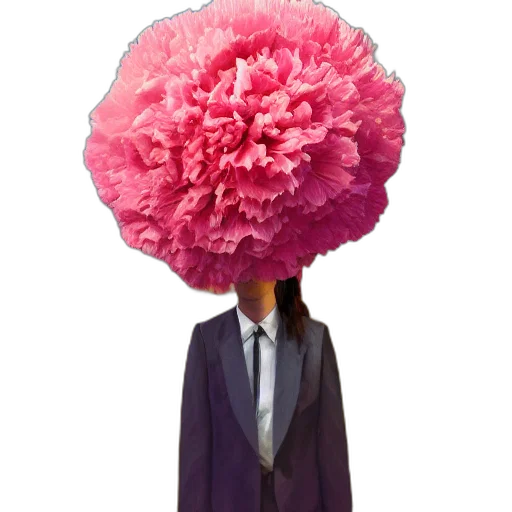 hat, flower, umbrella, mask, vaporwave, concept art, 3d render, photorealistic transparent PNG cut-out