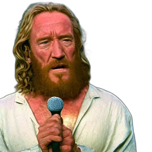 hair, staff, photorealistic, richard, harris, jesus, singing, macarthur transparent PNG cut-out