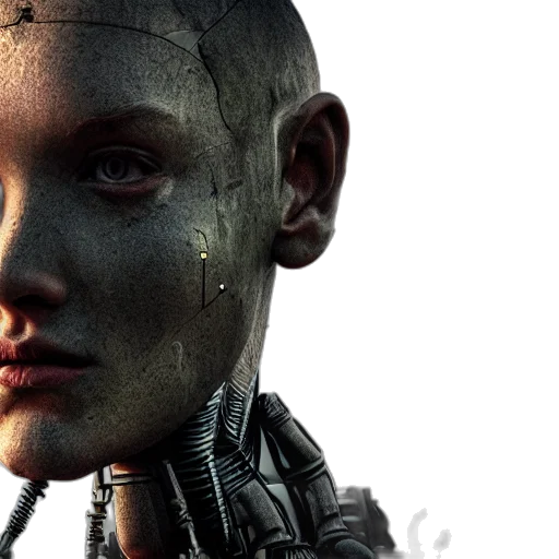 robot, face, cyberpunk, concept art transparent PNG cut-out